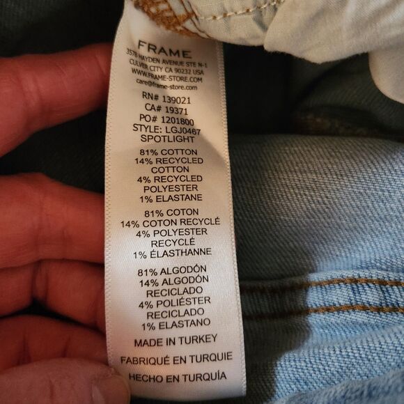 Frame Le Garcon in Spotlight, Mid-Rise Cropped Ankle Boyfriend Jeans, Sz 27 - Picture 8 of 10